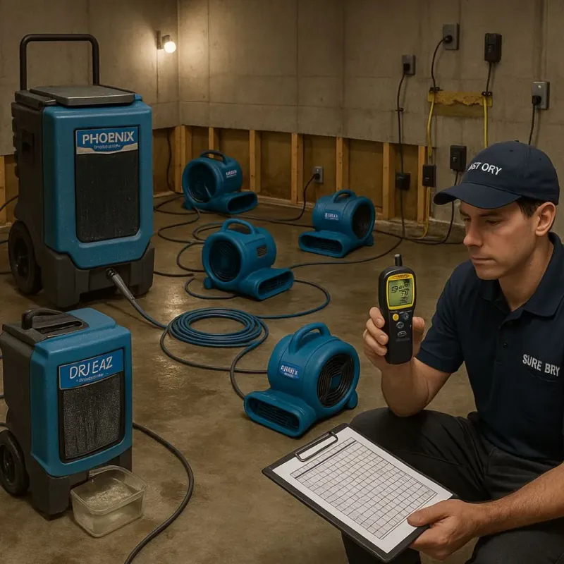 Structural Drying and Dehumidification process in Cottonwood Heights, UT